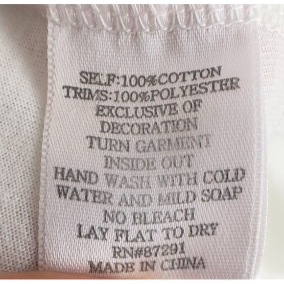 Johnny Was T-Shirt Floral Embroidered White S 100% Cotton Short Sleeve Boho Chic - Picture 11 of 13